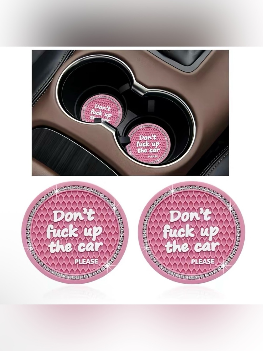 Car Coaster Set with Fun Message - Picture 2 of 7